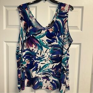 *SOLD** Nina Leonard Purple and‎ Blue Tank 3X